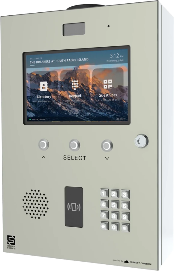 Ascent M8 full-size multi-tenant entry system with 8-inch touchscreen and keypad